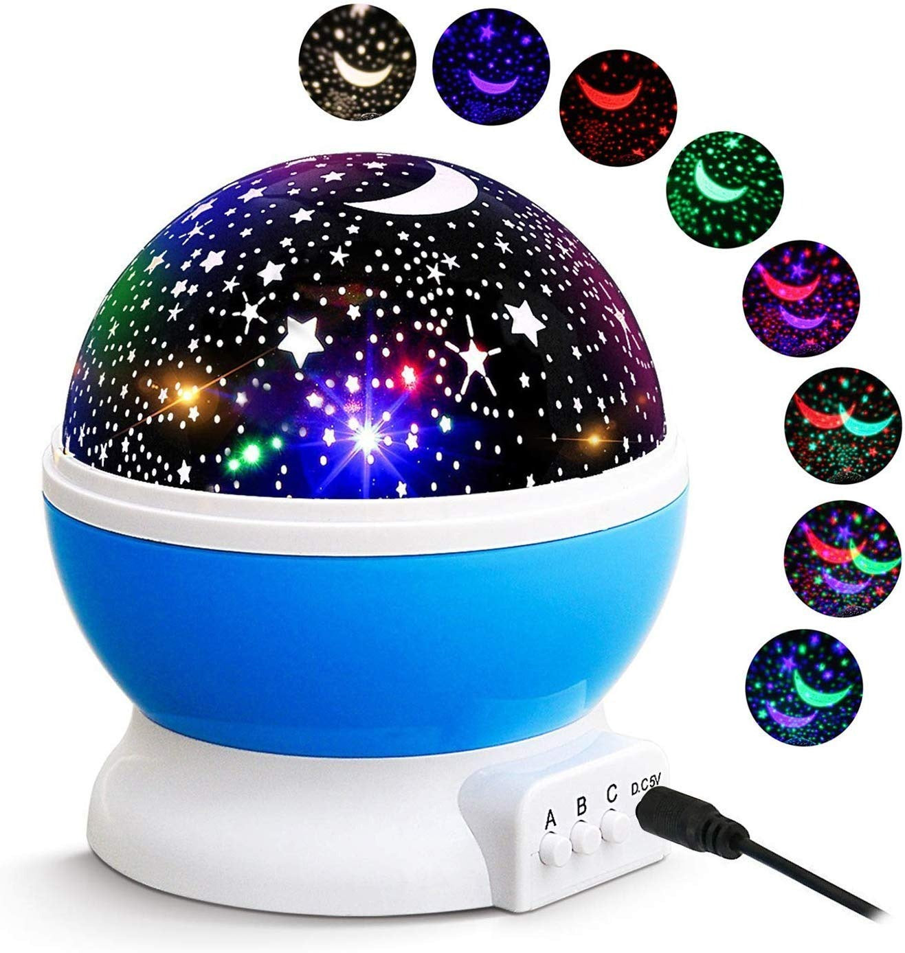 Star Master I iFlashDeal Moon Lamp 360° Rotating Starry Sky Light LED Table Lamp