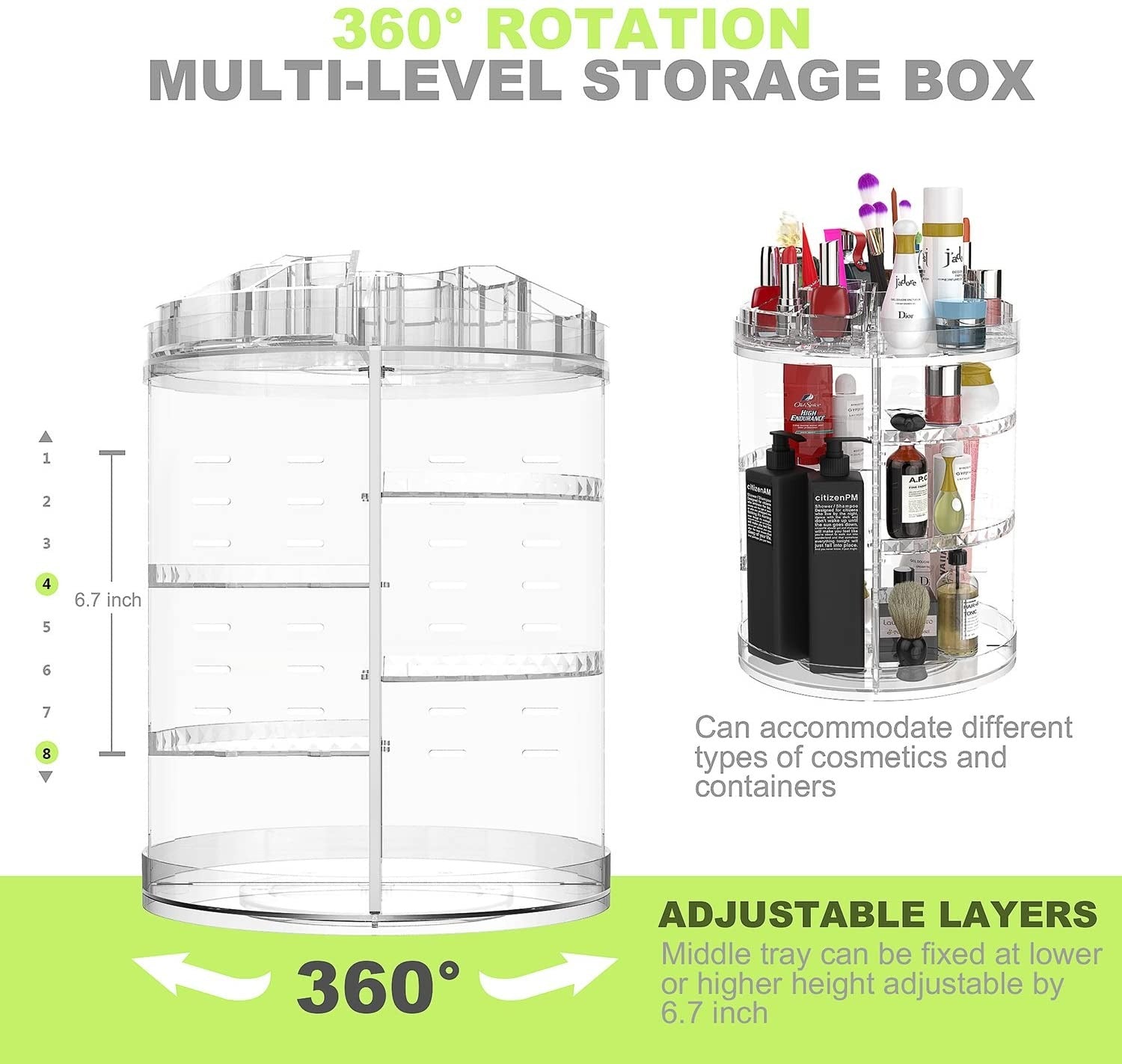 360 Degree Rotating Makeup Organizer