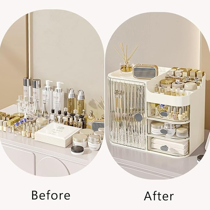 Haiansan Cosmetics Display Case with Mirror, Large Capacity
