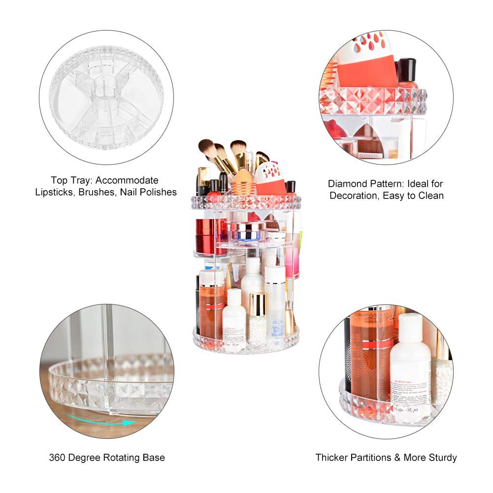 360 Degree Rotating Makeup Organizer