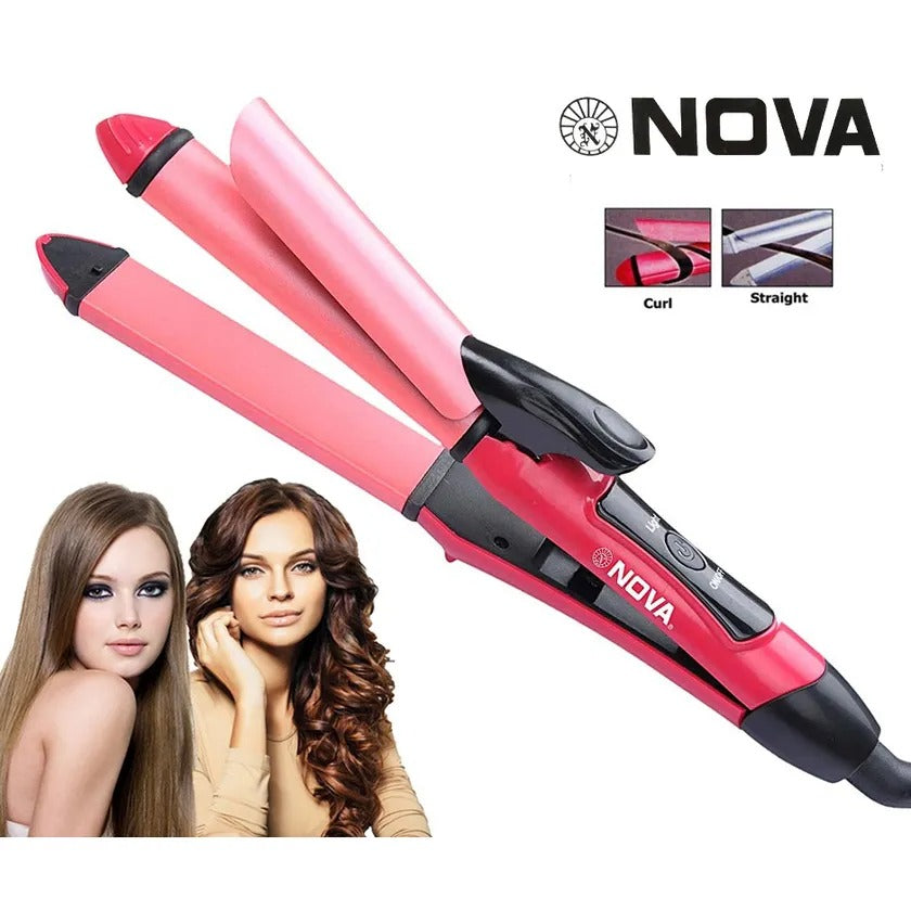 NOVA 2-in-1 Hair Straightener & Curler