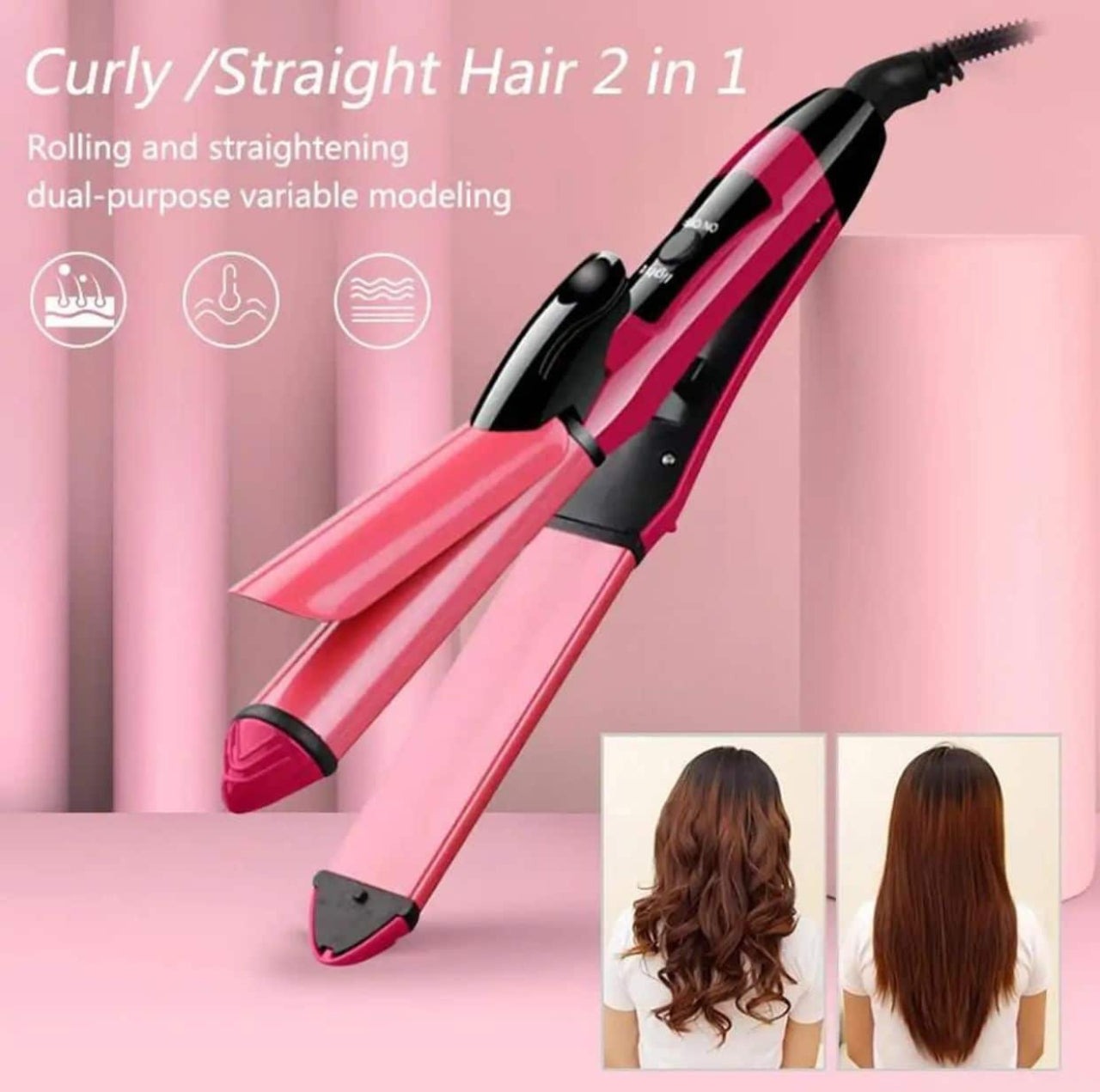 NOVA 2-in-1 Hair Straightener & Curler
