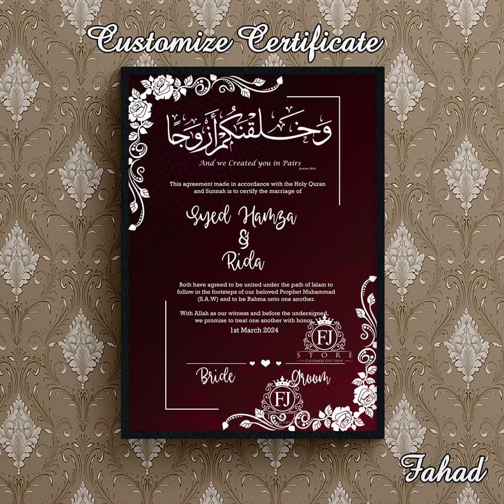 Nikkah frames