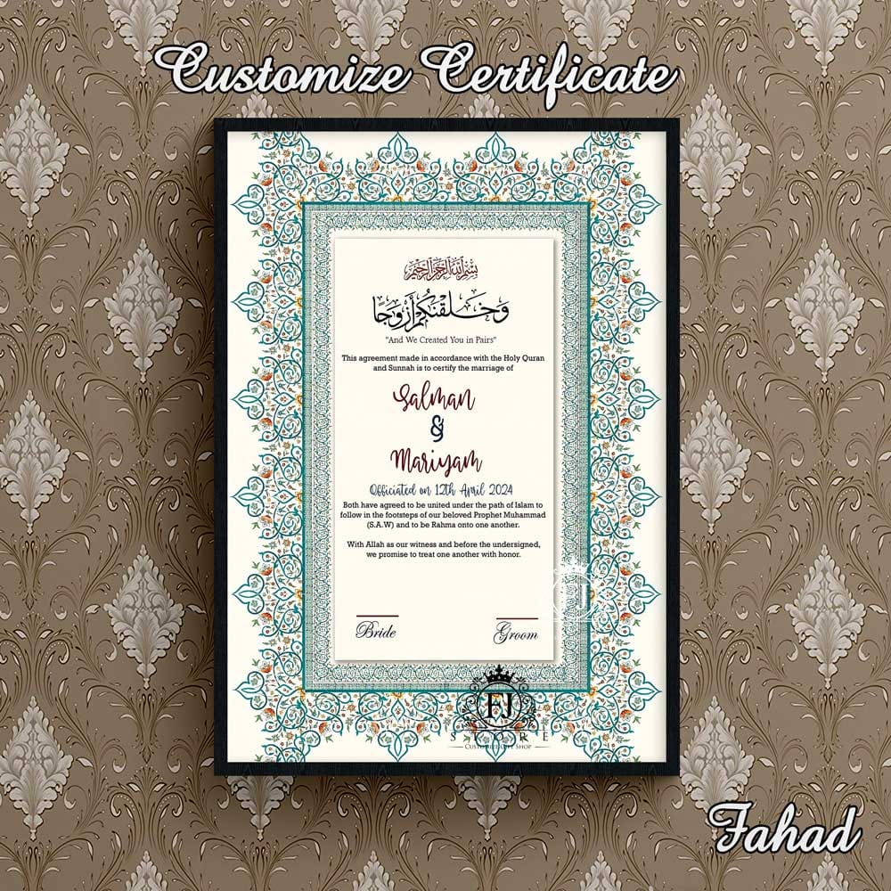 Nikkah frames