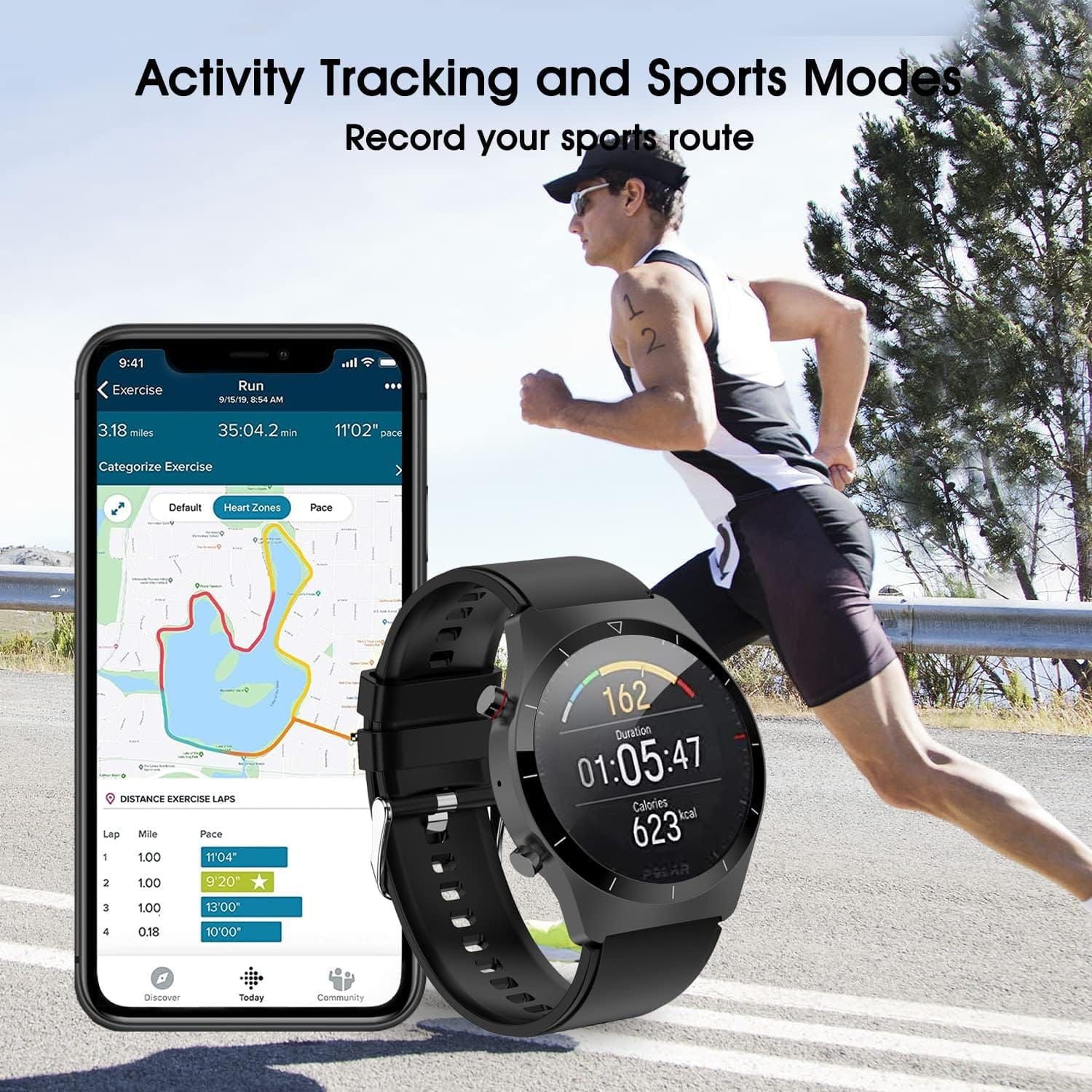 Smart Watch with Bluetooth Calling & Fitness Tracking – Full Touch Screen, GPS, Heart Rate, SpO₂, Sleep Monitor & Voice Control