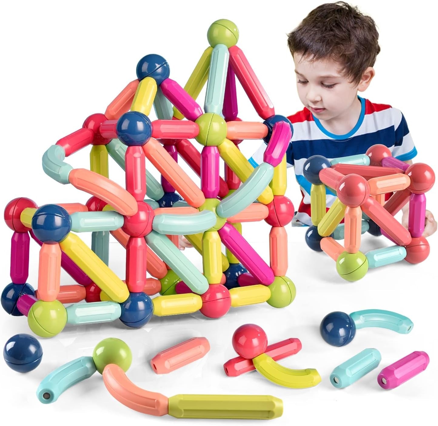 Magnetic Building Sticks toys for Kids Ages 3+ STEM Learning Educational Toys Magnetic Balls