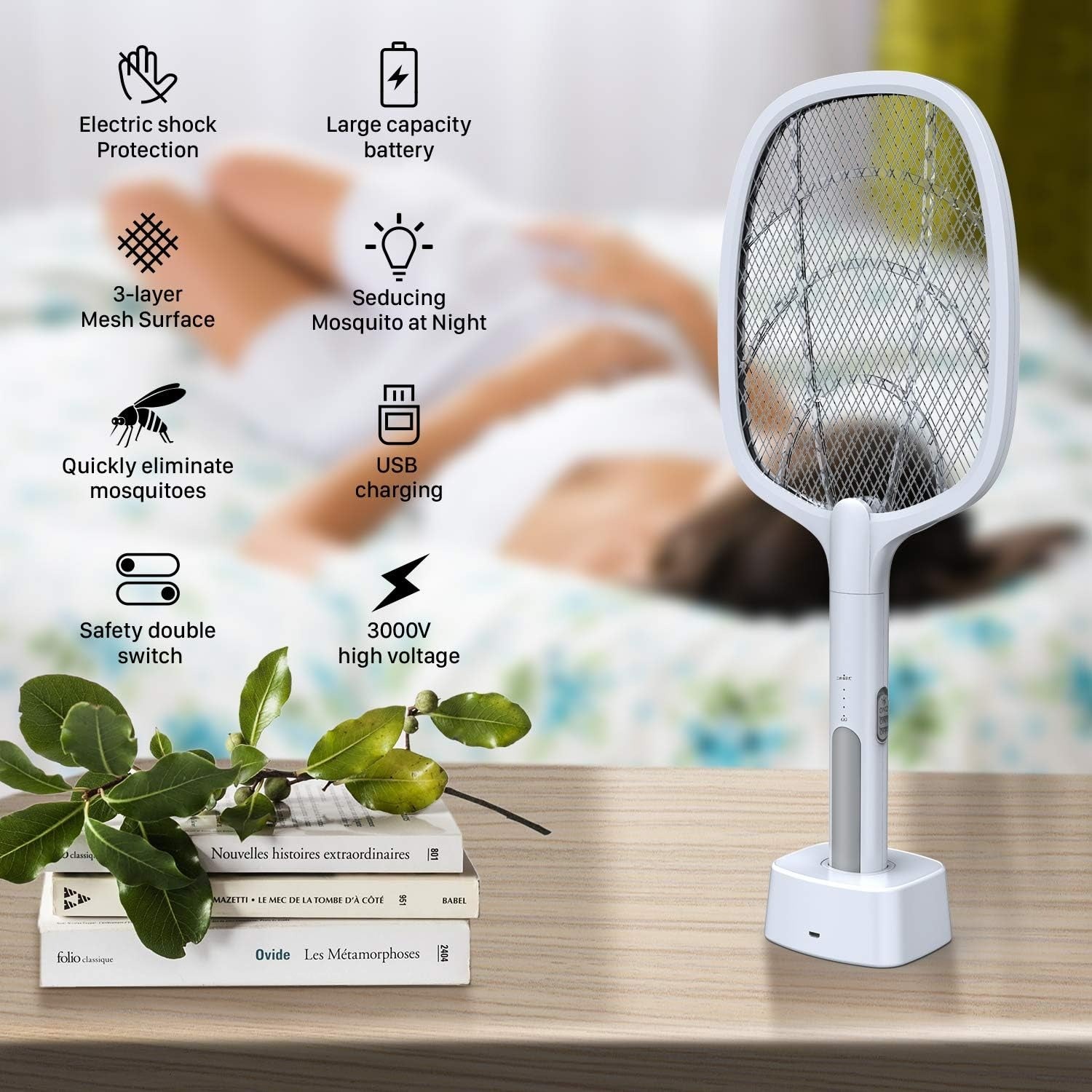Led Mosquito Killer Racket 2 In 1 Rechargeable